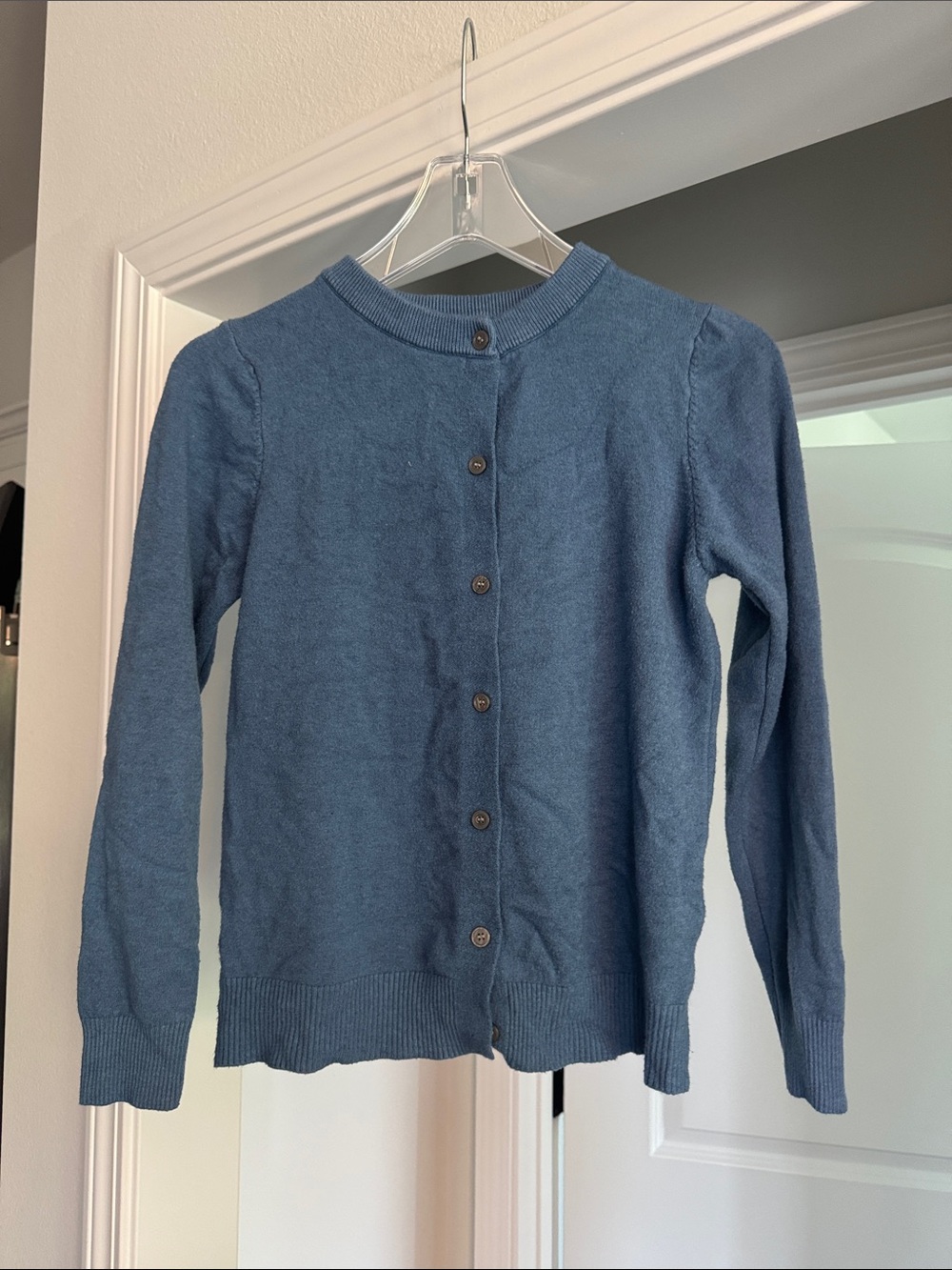 Blue Knit Cardigan Shoulder Sweater - Picture 7 of 9